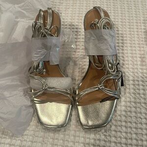 New gold /silerish heels